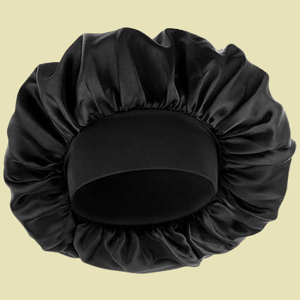 WLLHYF Silk Hood for Men Satin Bonnet, black
